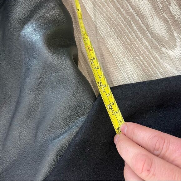 Vintage Black Leather and Wool Varsity Jacket XXL - Picture 12 of 12